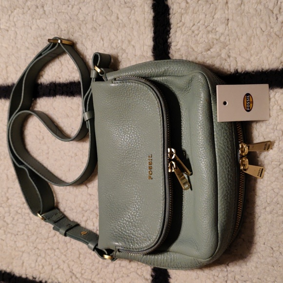 Fossil Sea Glass Preston Leather Small Flap Crossbody - Picture 12 of 15
